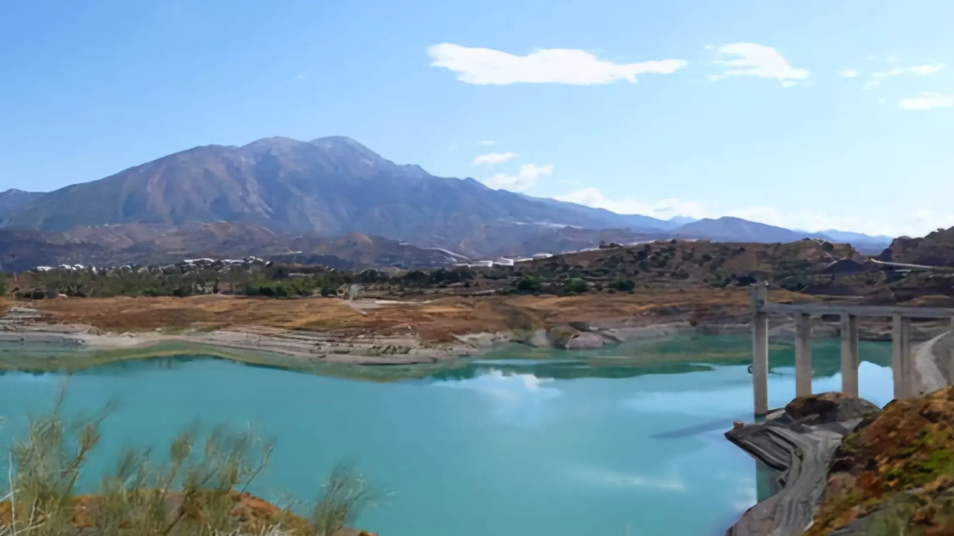 Imagen actual del embalse de La Viñuela