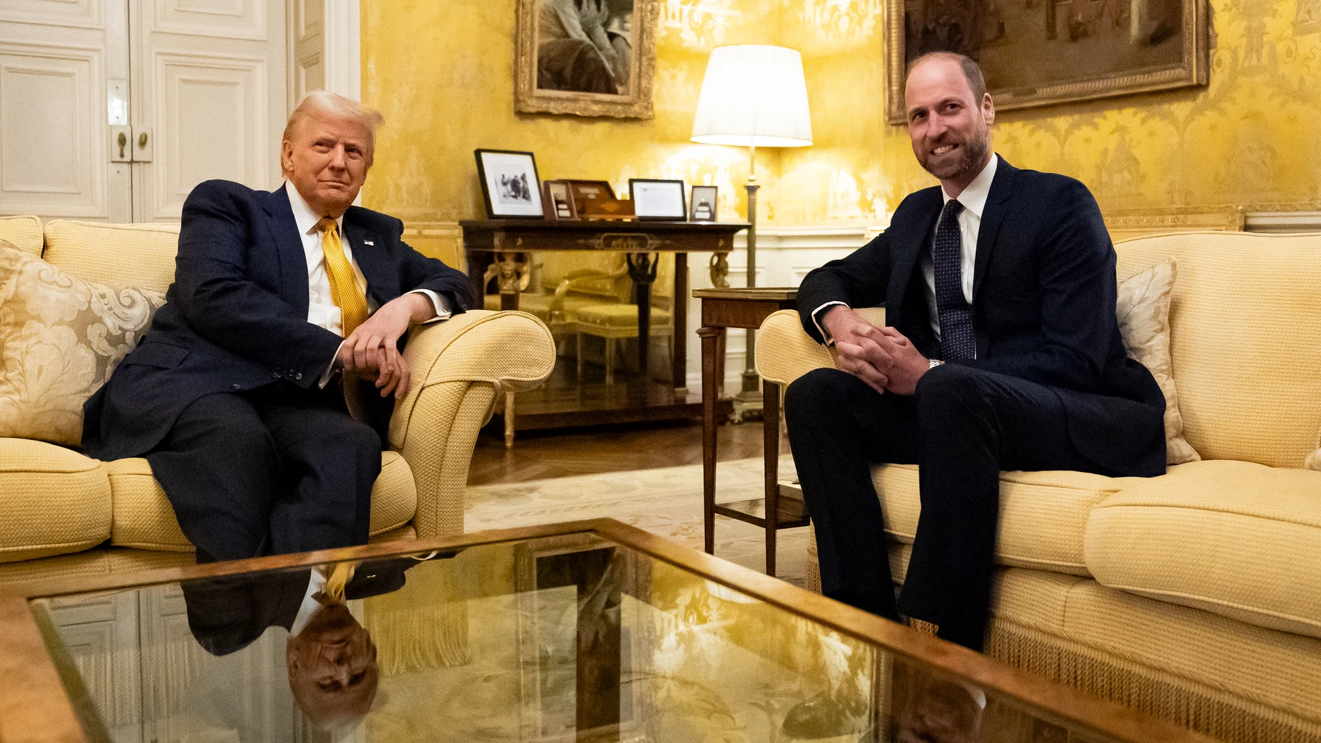 Britain's Prince William meets US President-elect, Donald Trump at the UK Ambassadors residence in Paris, France, Saturday, Dec. 7, 2024. (Aaron Chown, Pool Photo via AP)