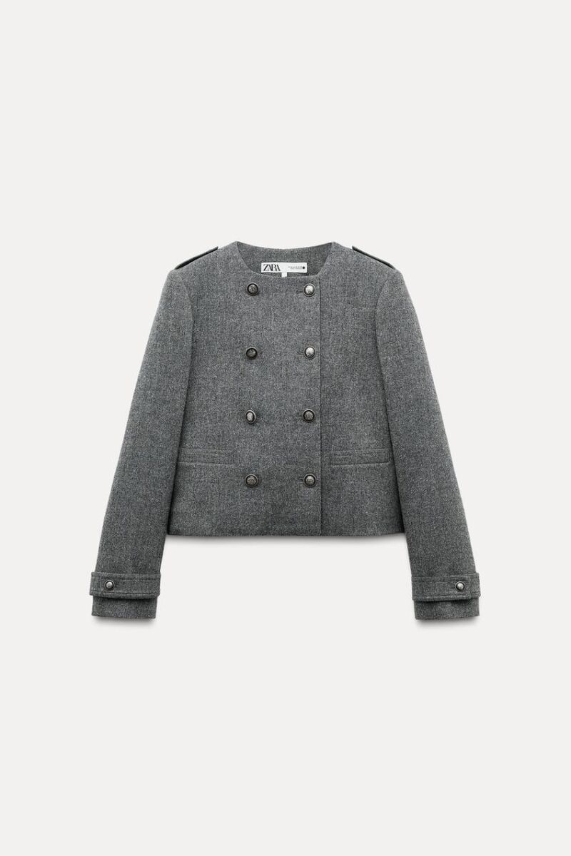 Chaqueta con lana botones