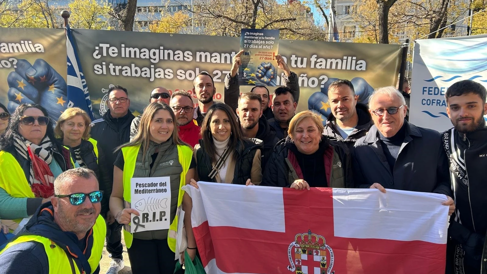 La protesta del sector pesquero almeriense en Madrid