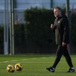 Hansi Flick, en un entrenamiento del Barça