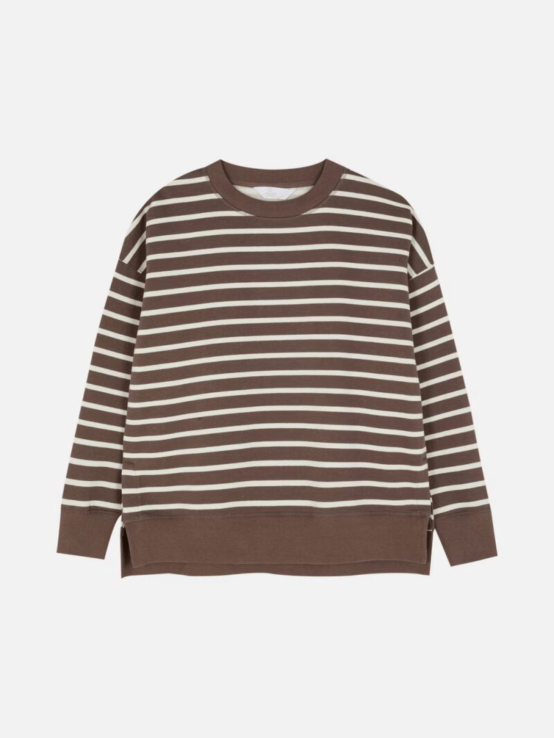 Sudadera de cuello redondo a rayas