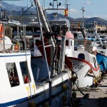 Barcos de arrastre sin salir en el puerto de La Caleta de Vélez-Málaga (Málaga)