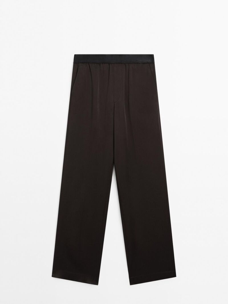 Pantalón ancho satinado