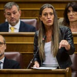 Míriam Nogueras del partido Junts per Catalunya, durante la sesión de control al gobierno en el Congreso de lo