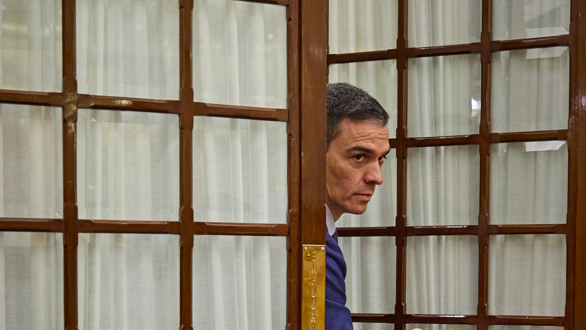 El presidente del Gobierno, Pedro Sánchez, , durante la sesión de control al gobierno en el Congreso de los Diputados.© Alberto R. Roldán / Diario La Razón.11 12 2024