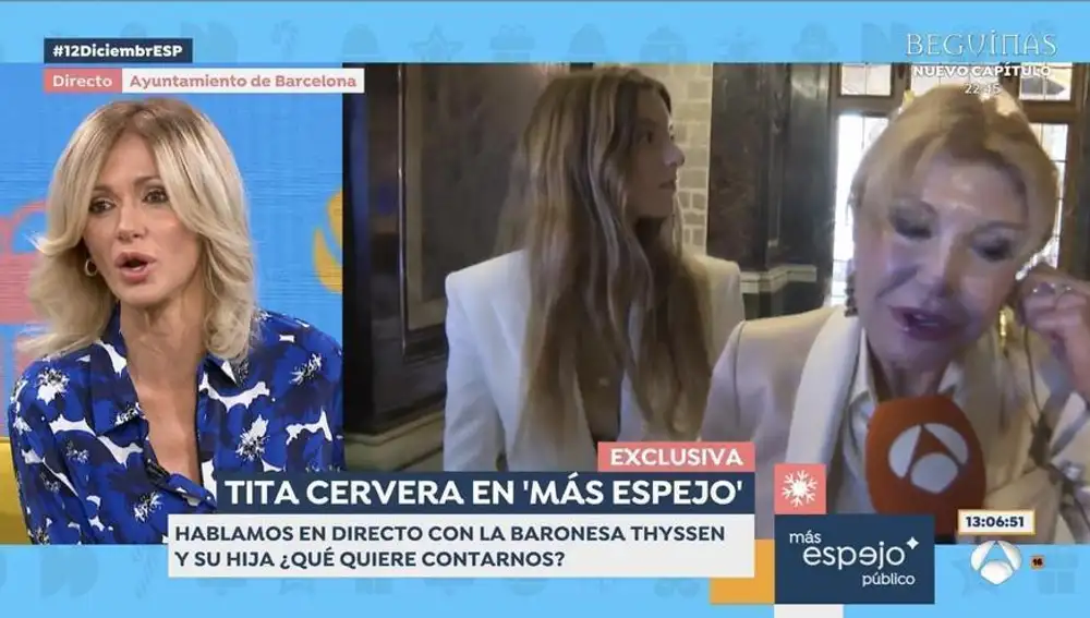 Susanna Griso y la baronesa Thyssen en el momentazo
