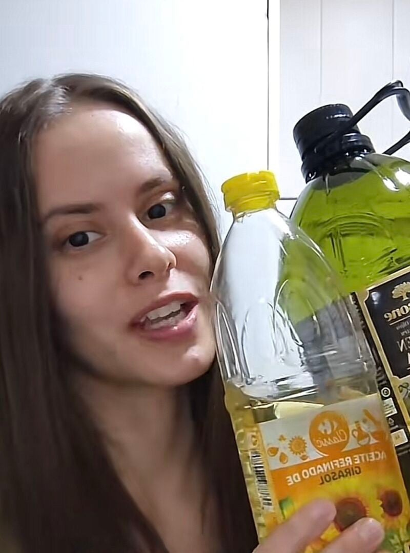 Aceite de oliva y aceite de girasol