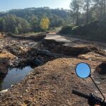Pista forestal destrozada en el Barranco Canjirón de Tuéjar