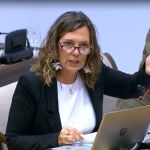 Mila Marcos durante su intervención en la comisión mixta para la Unión Europea en el Congreso de los Diputados