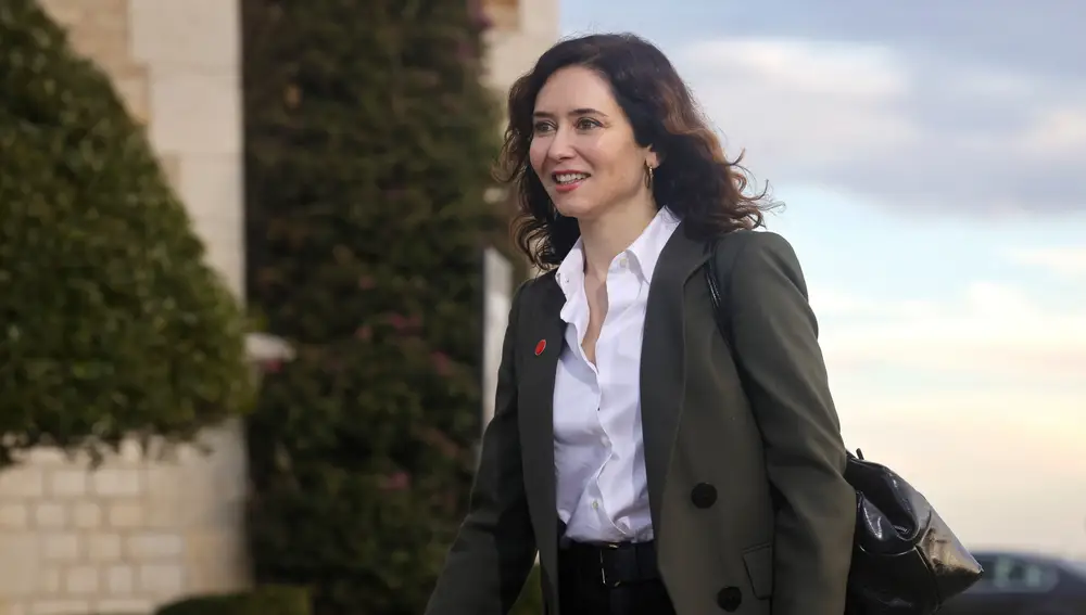 Isabel Díaz Ayuso llegando al Palacio de la Magdalena.
