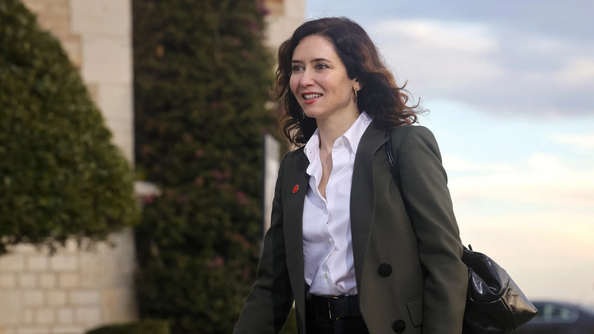 Isabel Díaz Ayuso llegando al Palacio de la Magdalena.