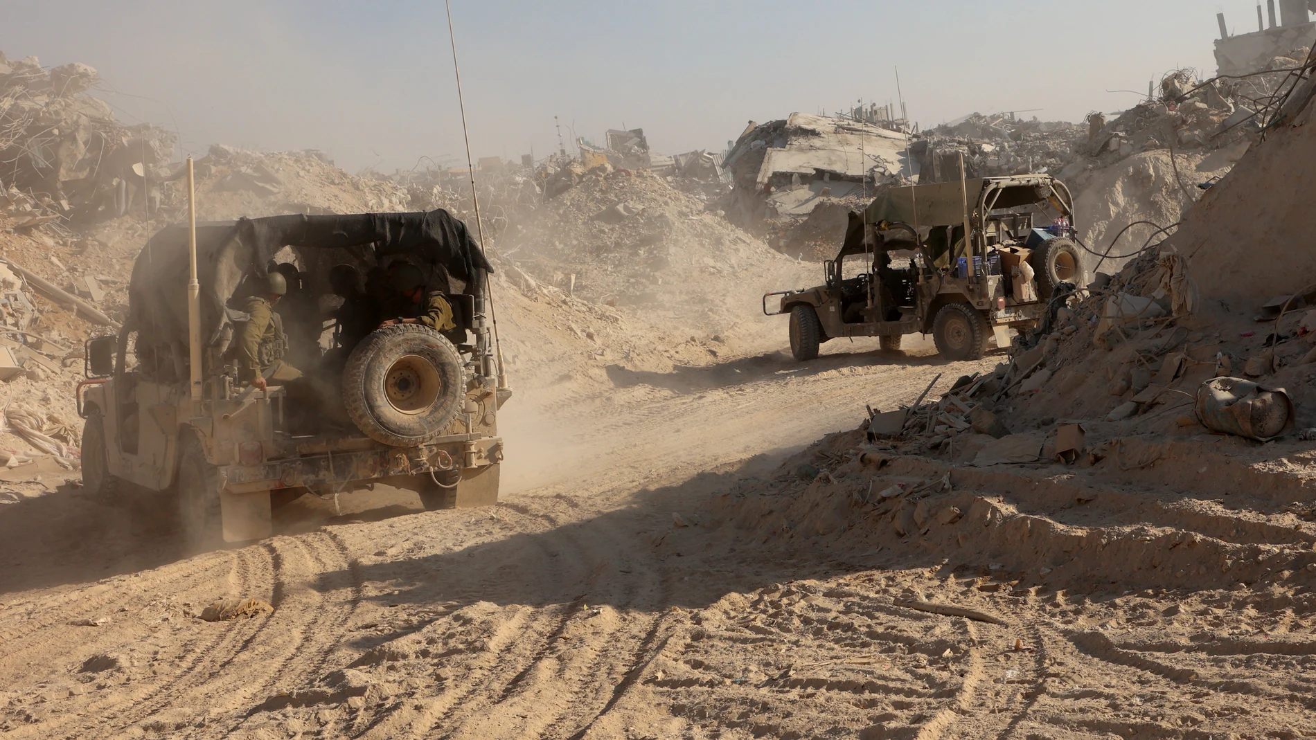 GAZA, Nov. 8, 2024 -- Israeli troops are seen during an operation in the southern Gaza Strip city of Rafah, on Nov. 7, 2024. Israel has been launching a large-scale offensive against Hamas in the Gaza Strip to retaliate against a Hamas rampage through the southern Israeli border on Oct. 7, 2023, during which about 1,200 people were killed and about 250 were taken hostage. The Palestinian death toll from ongoing Israeli attacks on the Gaza Strip has risen to 43,469, the Gaza-based health a...