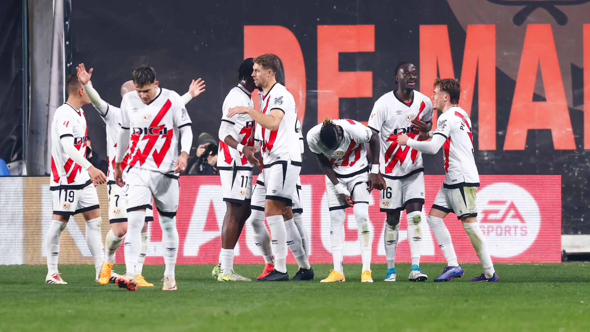 Abdul Mumin of Rayo Vallecano celebrates a goal during the Spanish League, LaLiga EA Sports, football match played between Rayo Vallecano and Real Madrid at Estadio de Vallecas on December 14, 2024, in Madrid, Spain. AFP7 14/12/2024 ONLY FOR USE IN SPAIN