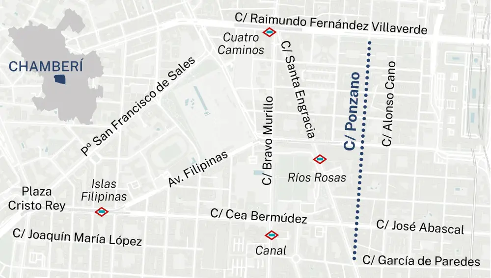 Localizador de la calle Ponzano