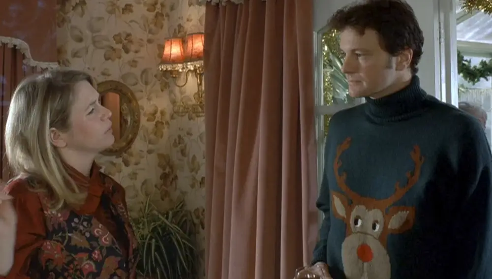 Colin Firth con el jersey de reno en el Diario de Bridget Jones