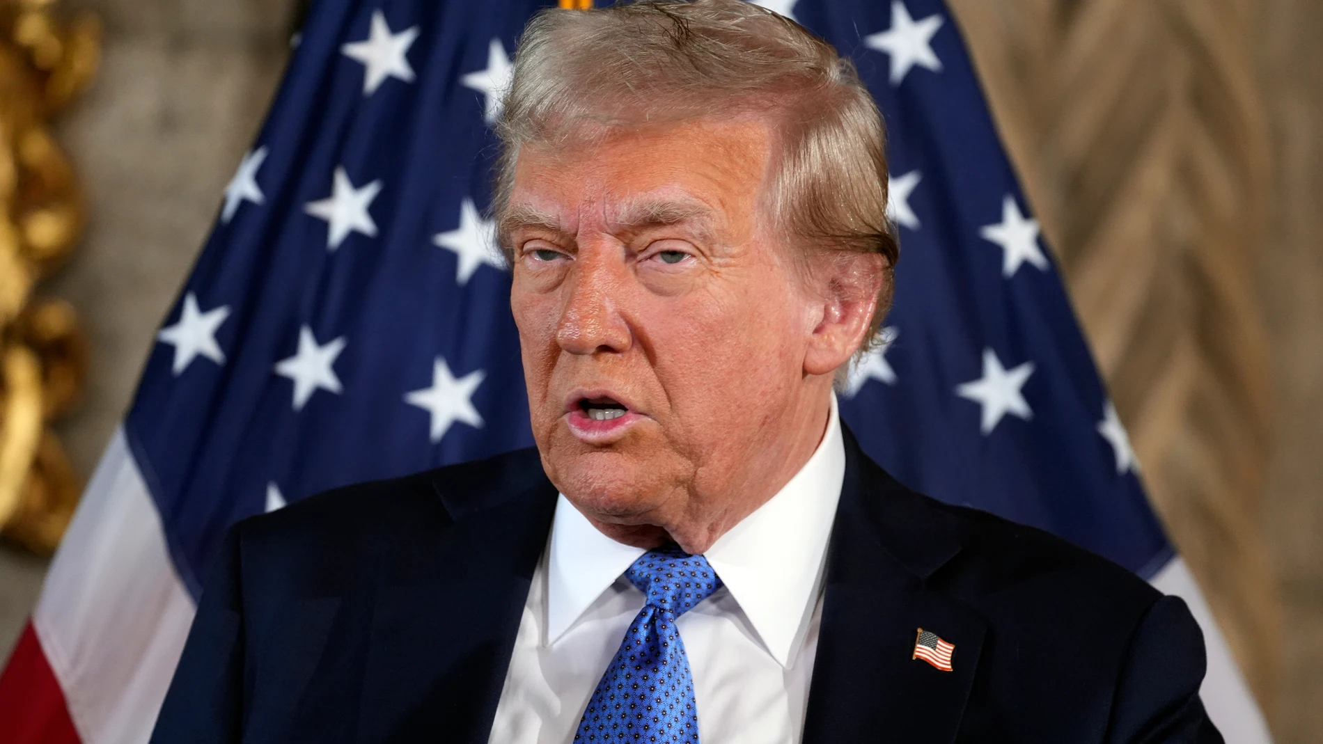 President-elect Donald Trump speaks during a news conference at Mar-a-Lago, Monday, Dec. 16, 2024, in Palm Beach, Fla. (AP Photo/Evan Vucci)