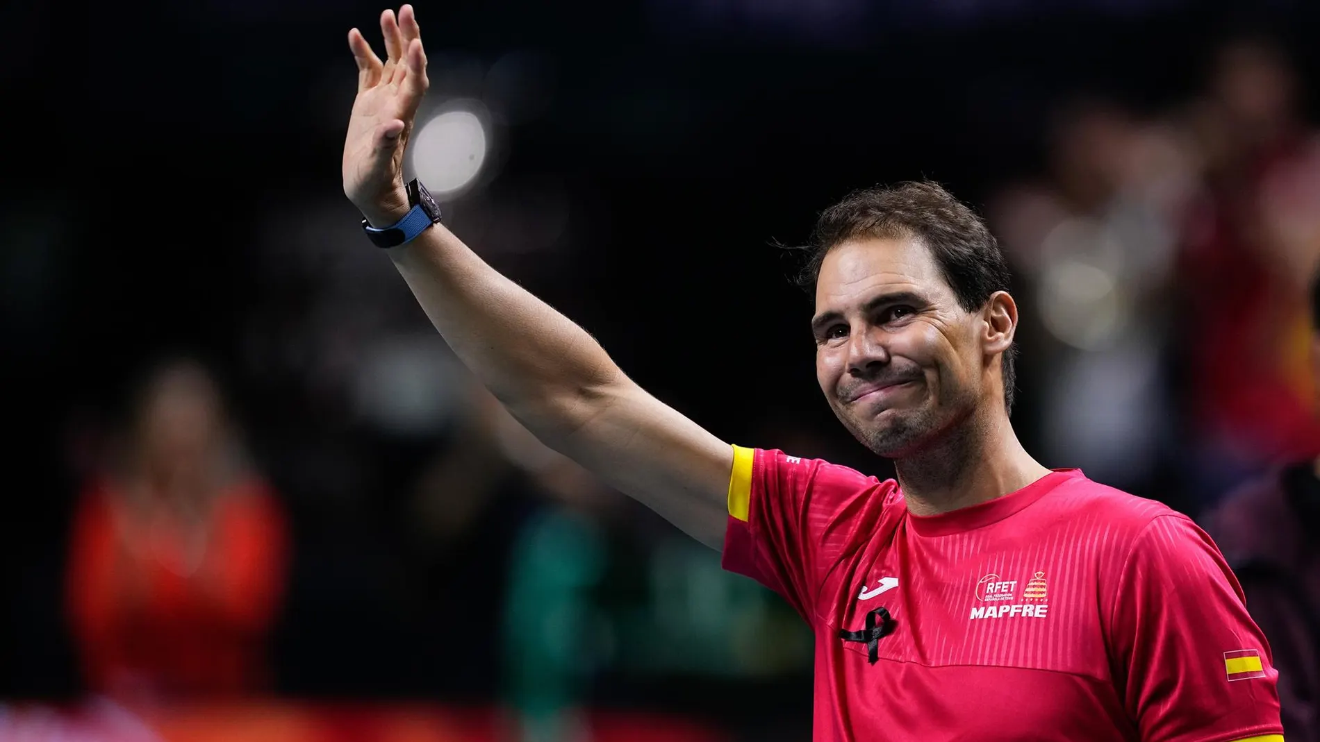 Nadal, en su despedida en el Martín Carpena malagueño