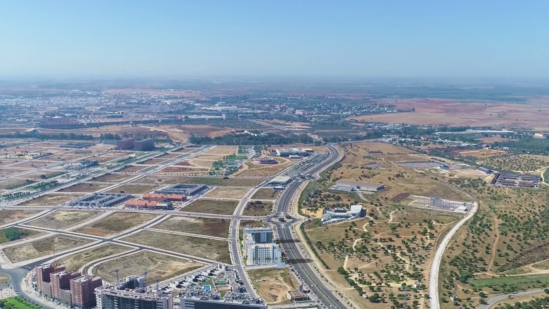Vista de Entrenúcleos, la zona de expansión inmobiliaria de Dos Hermanas (Sevilla)