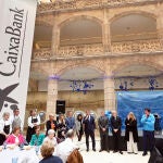 Borja Suárez interviene durante esta jornada solidaria organizada por CaixaBank en Burgos