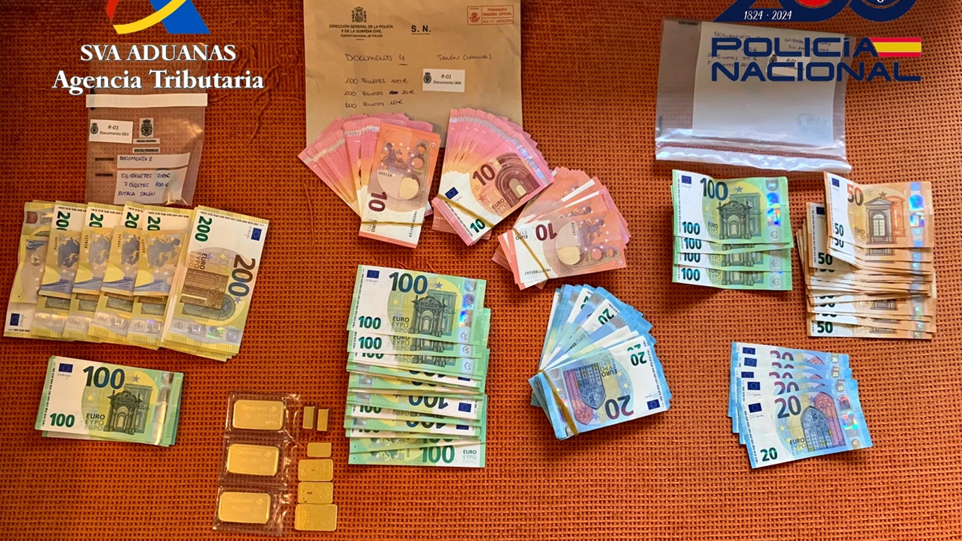 Se ha intervenido 28.500 euros, lingotes de oro, vehículos, inmuebles y embarcaciones