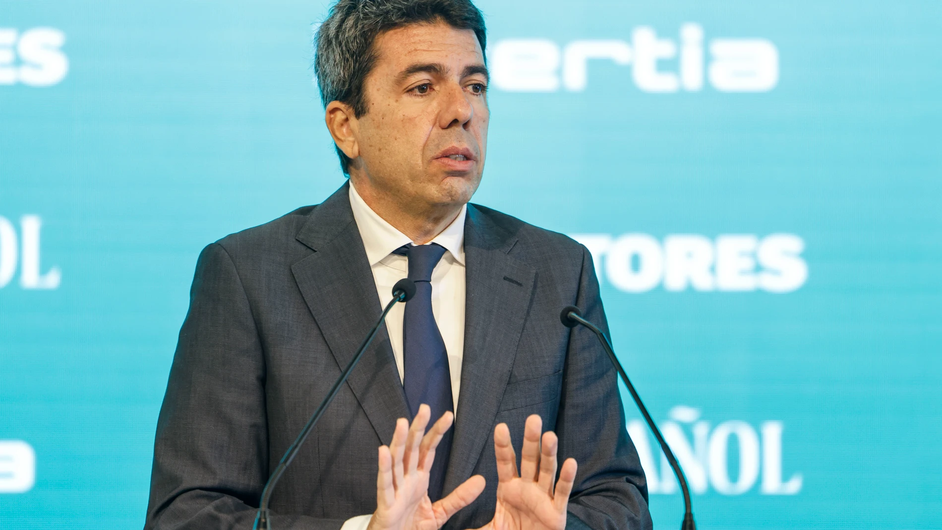 GRAFCVA4367. VALÈNCIA, 17/12/2024.- El president de la Generalitat, Carlos Mazón, interviene en el III Foro Económico de la Comunitat Valenciana “Los desafíos de la reconstrucción y el progreso”, organizado por El Español.