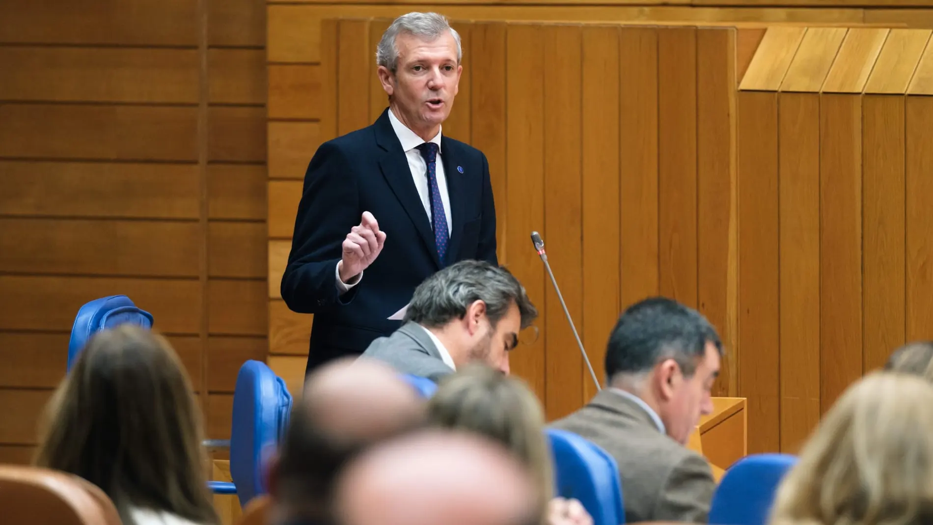 Rueda, hoy, en el Parlamento.