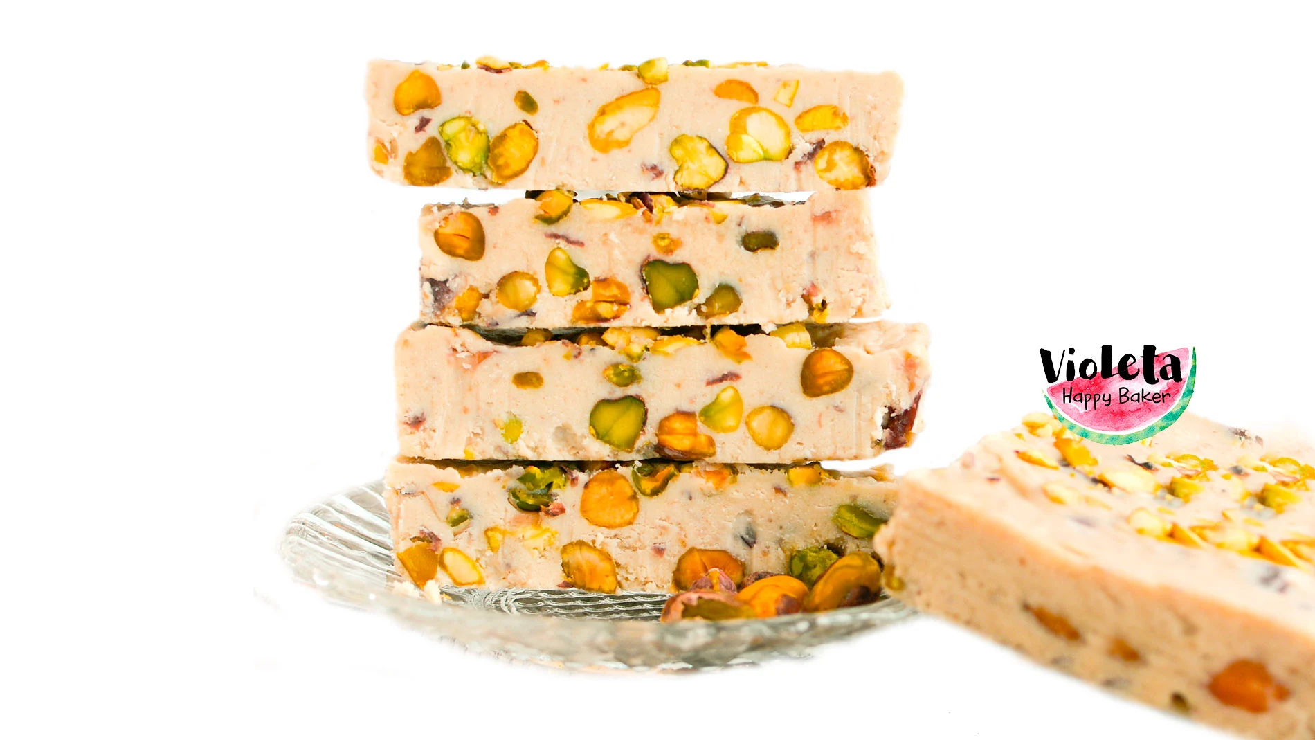 Turrón de chocolate blanco y pistachos