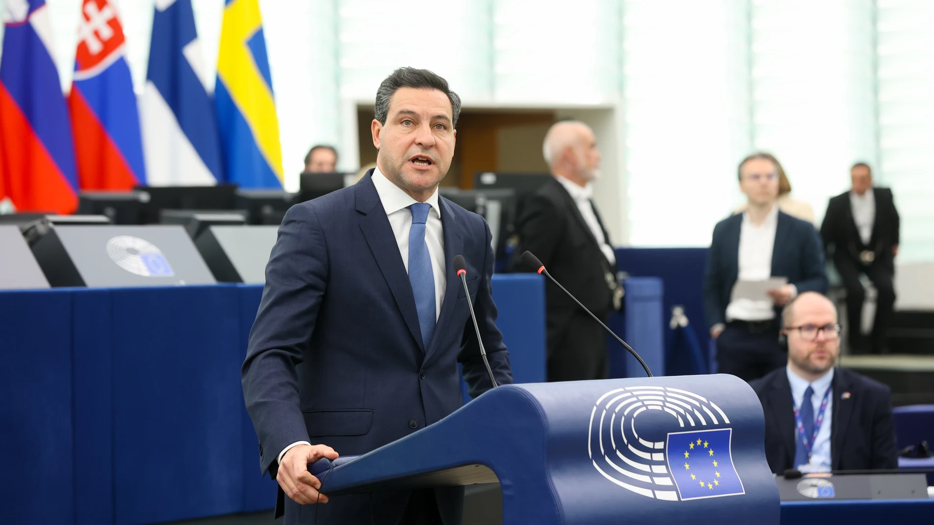 El eurodiputado popular Raúl de la Hoz, durante su intervención