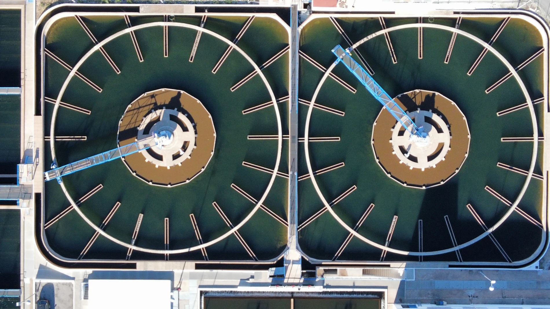 Vista aérea de las instalaciones de la empresa pública de agua de la Costa del Sol Occidental
