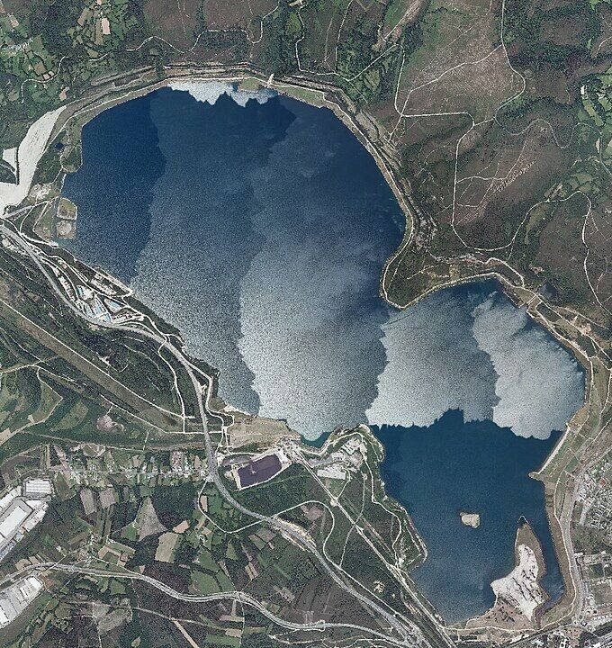 Vista aérea del lago. 