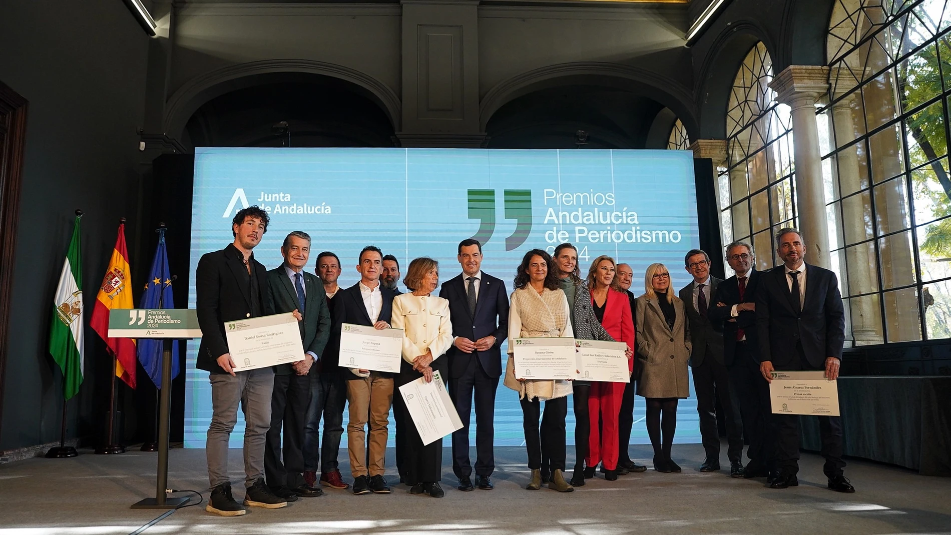 Entrega de los Premios Andalucía de Periodismo en el Palacio de San Telmo, en Sevilla