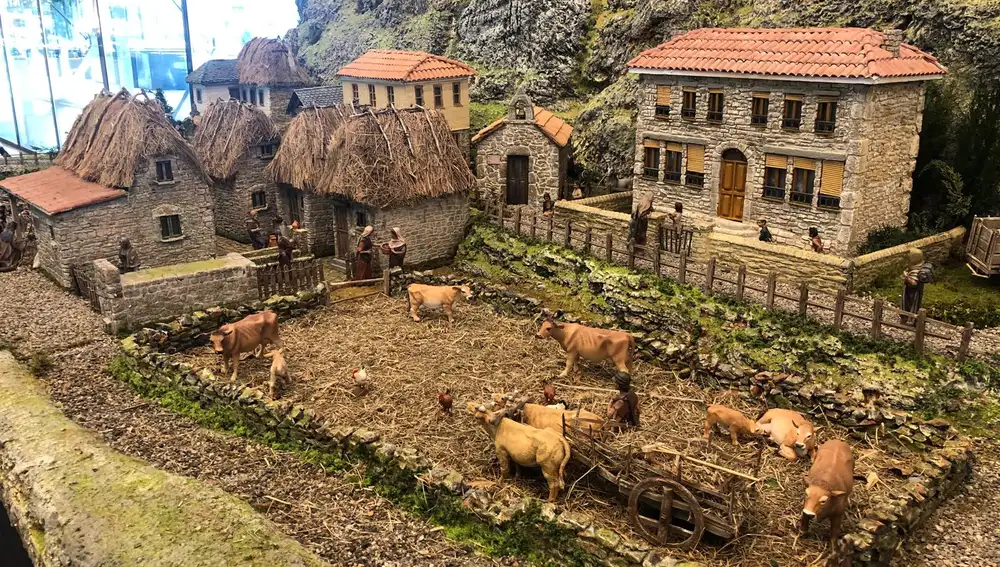 Belén asturiano en Parque Principado inspirado en Valle de Lago
