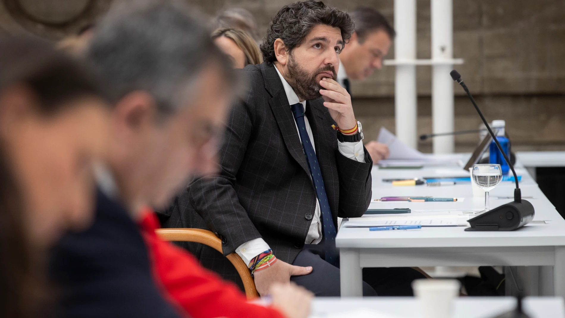 CARTAGENA (ESPAÑA), 20/12/2024.- El presidente de la Comunidad de Murcia Fernando López Miras, este viernes durante el pleno de control al gobierno en la Asamblea Regional de Murcia. EFE/Marcial Guillén