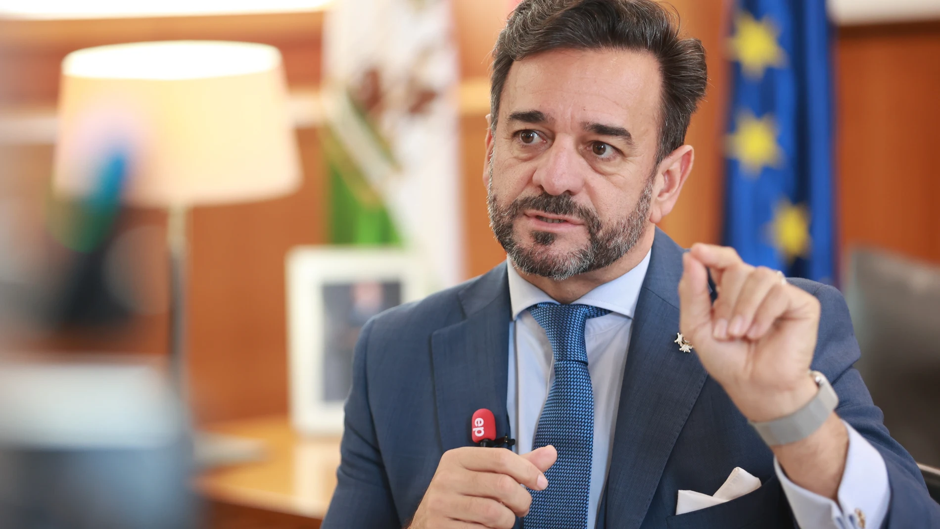 El presidente de la Cámara de Cuentas de Andalucía, Alejandro Cardenete, durante su entrevista con Europa Press. ROCÍO RUZ/EUROPA PRESS 18/12/2024