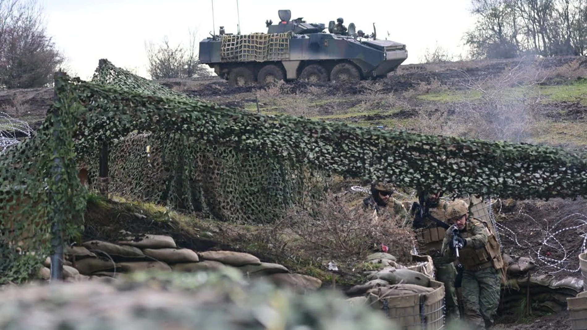 Un momento del ejercicio en el que participó el destacamento de Infantería de Marina español en Rumanía