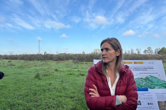 La vicepresidenta Tercera del Gobierno y Ministra para la Transición Ecológica y el Reto Demográfico, Sara Aagesen, en su visita el pasado viernes a la finca Los Mimbrales, en Doñana.