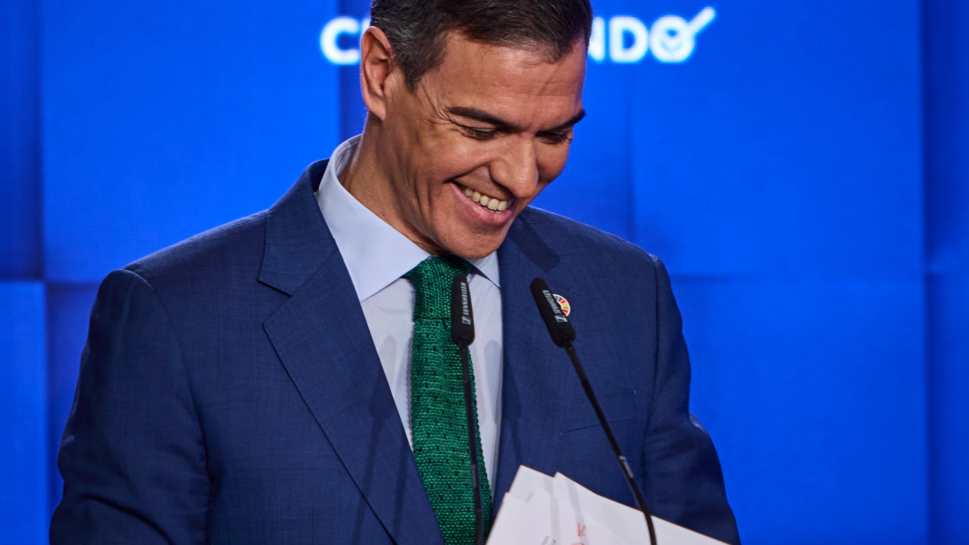 Comparecencia de Pedro Sanchez en en Palacio de la Moncloa para hacer balance del año politico. © Alberto R. Roldán / Diario La Razón. 23 12 2024