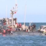 La patrullera de la Marina Real de Marruecos en aguas de Melilla grabada por Televisión de Melilla