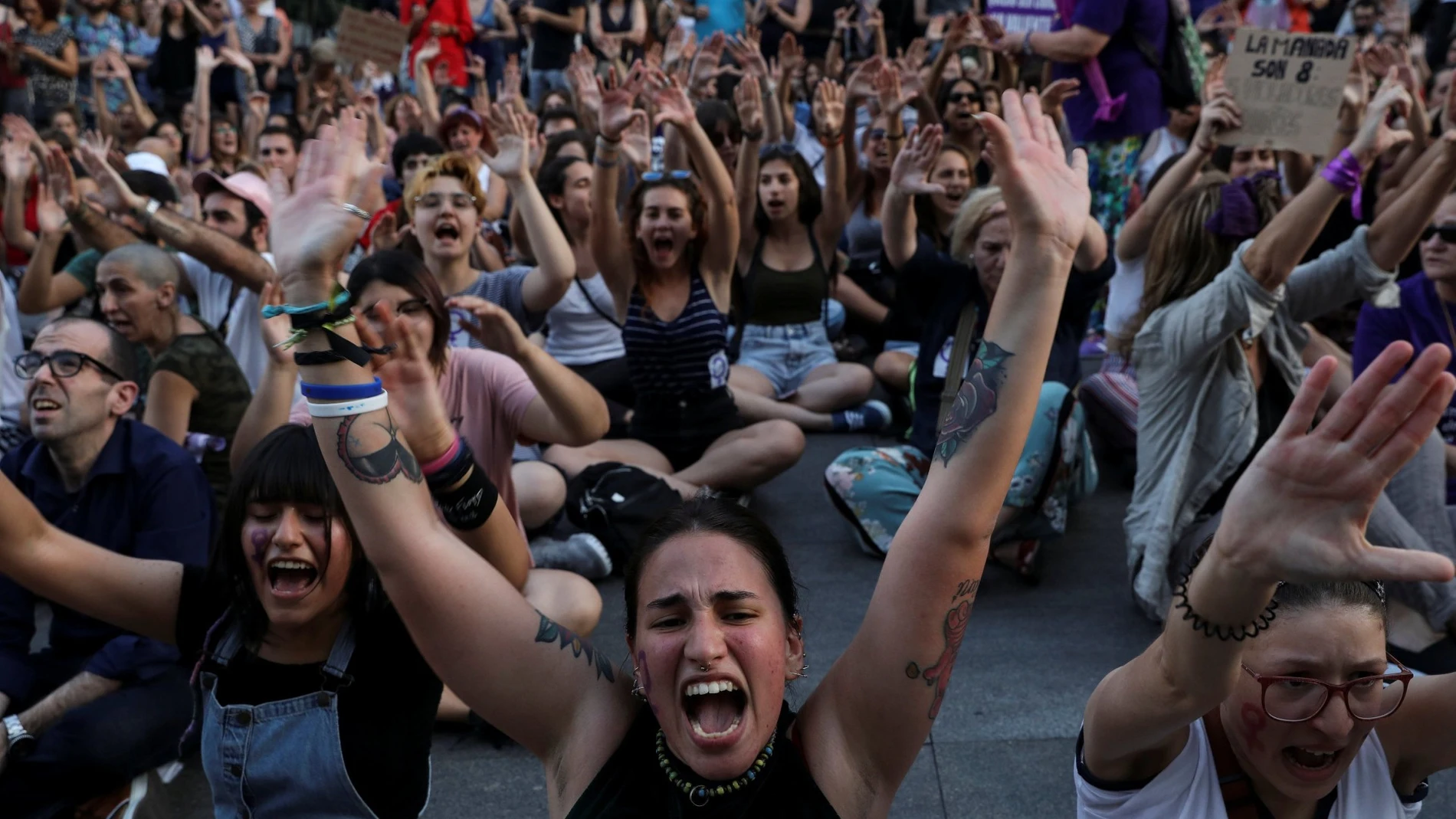 Protesta feminista en Barcelona