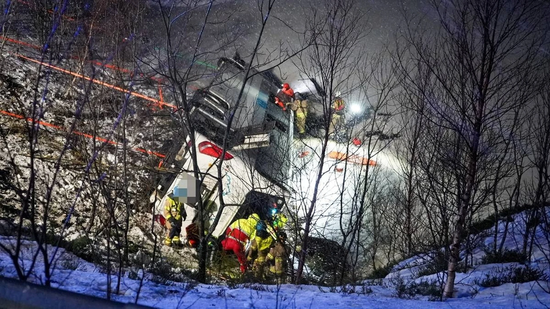 El autobús siniestrado en el norte de Noruega