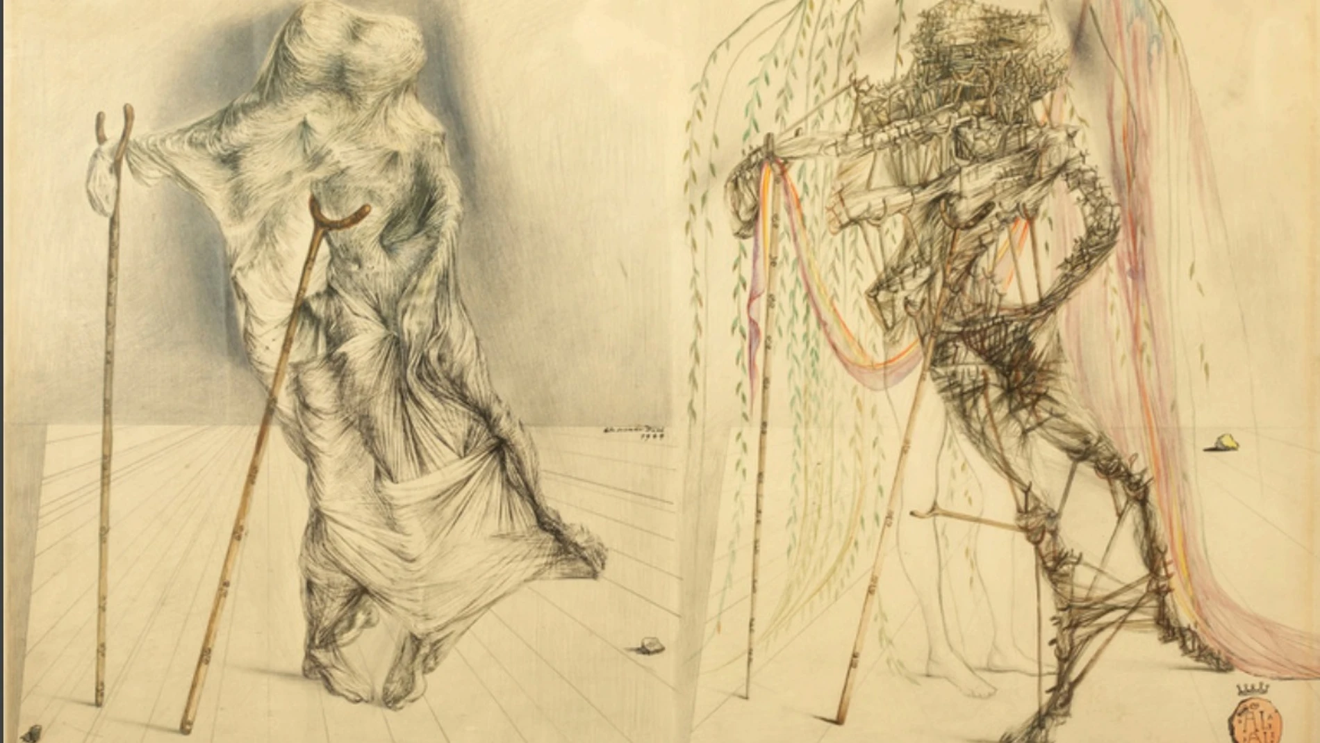 El dibujo de Salvador Dalí en la exposición barcelonesa