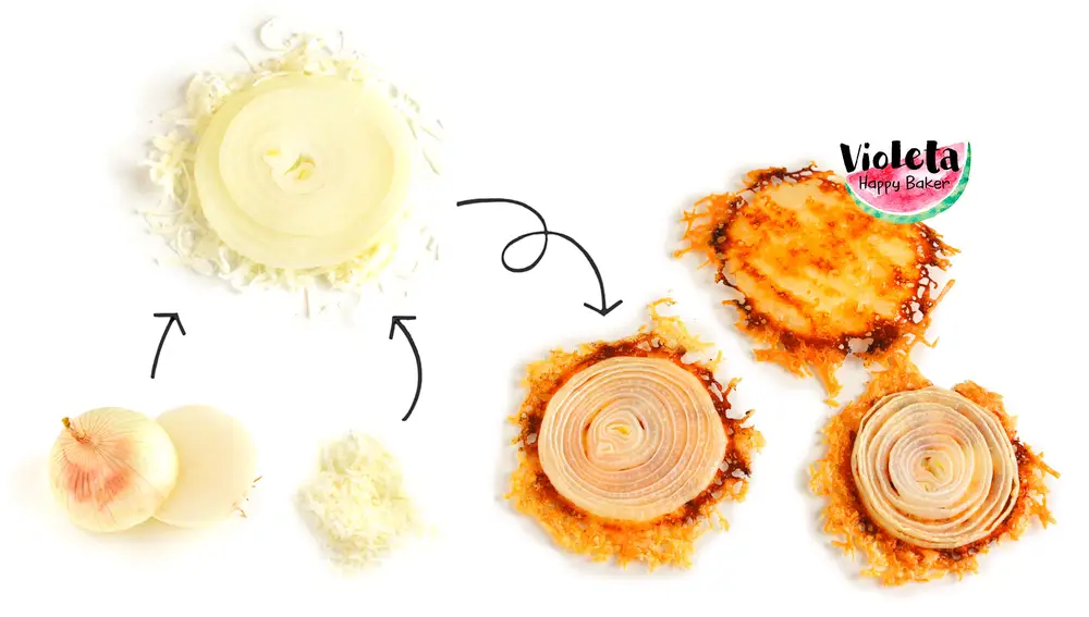 como hacer aperitivos de cebolla y queso