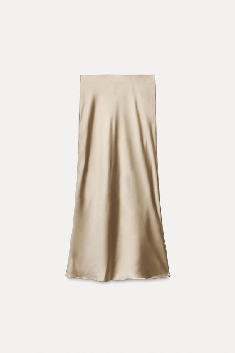 Falda midi satinada