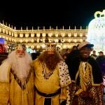 Melchor, Gaspar y Baltasar en la Plaza Mayor de Salamanca