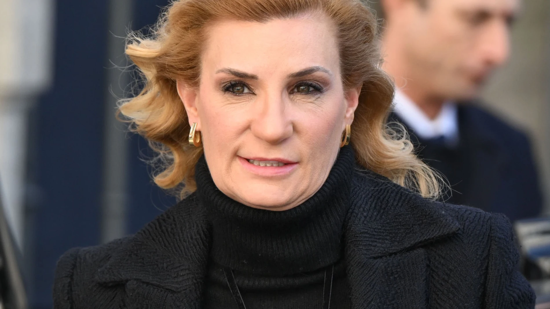 María Zurita a su llegada al funeral en memoria de Fernando Gómez-Acebo, primo de Felipe VI, este lunes en la Iglesia Catedral de las Fuerzas Armadas, en Madrid.