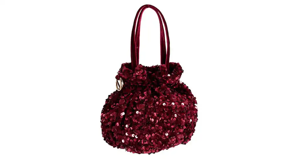 Bolso saco de lentejuelas.