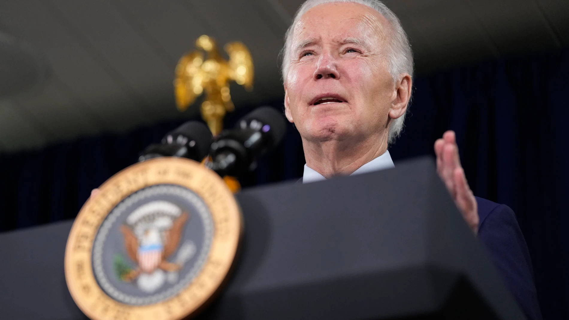 President Joe Biden speaks about the death of former President Jimmy Carter Sunday, Dec. 29, 2024, at the Company House Hotel in Christiansted, St. Croix, U.S. Virgin Islands. (AP Photo/Susan Walsh)