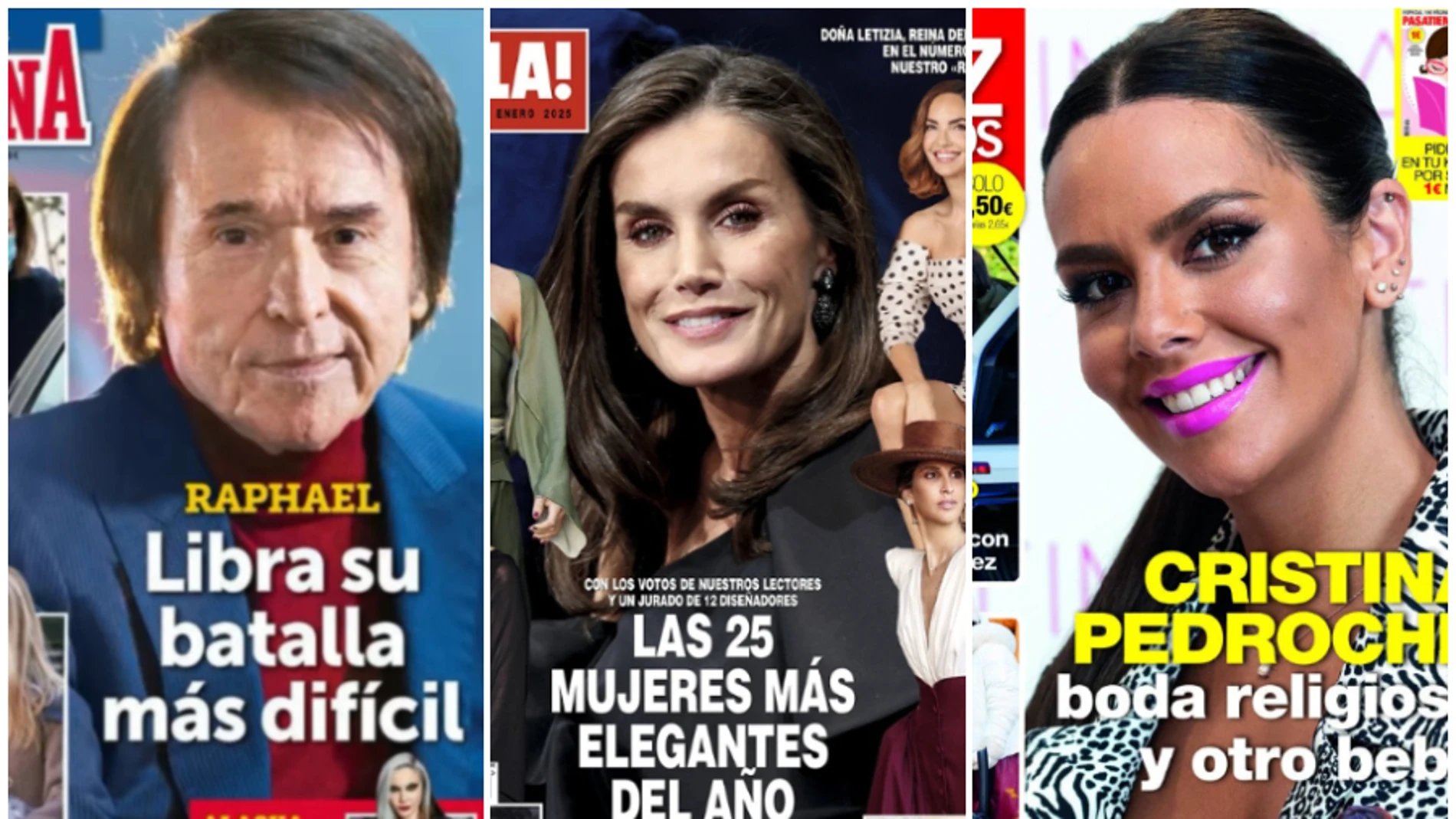 Raphael, Cristina Pedroche y la Reina Letizia despiden las portadas de 2024