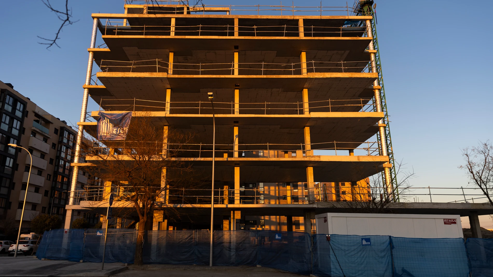 Edificio de viviendas en construcción en Madrid. © Jesús G. Feria.